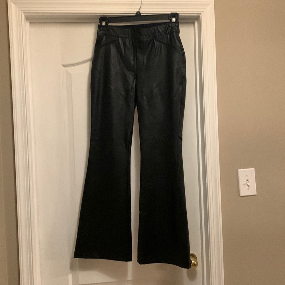 Spanx flare leg pleather pants sz M